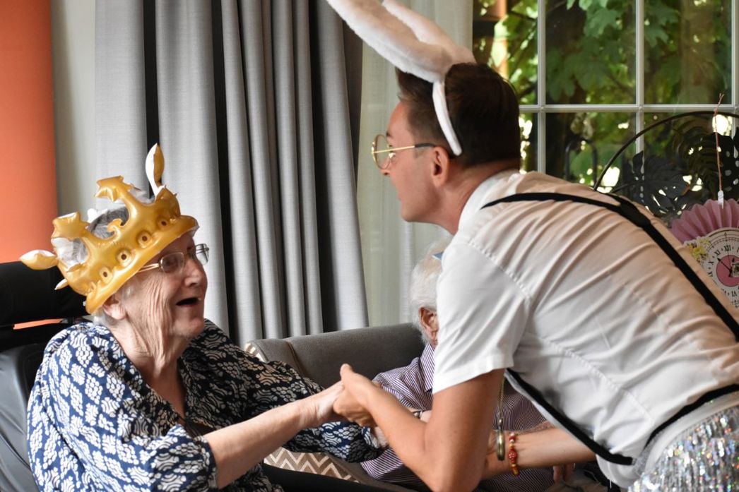 resident and performer at Montague house care home in Huntingdon
