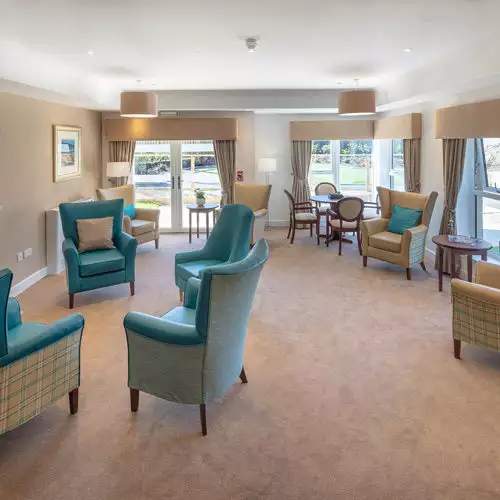 lounge of Milngavie Manor care home in Milngavie, Glasgow.