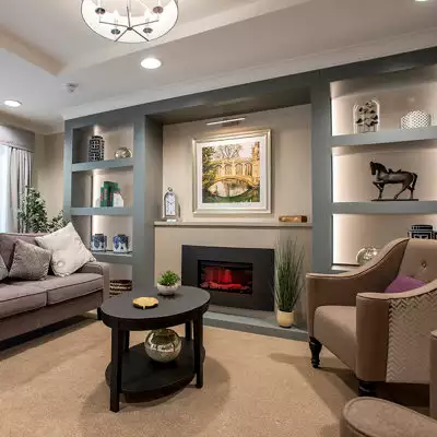 lounge at Cambridge Grove care home in Cambridge
