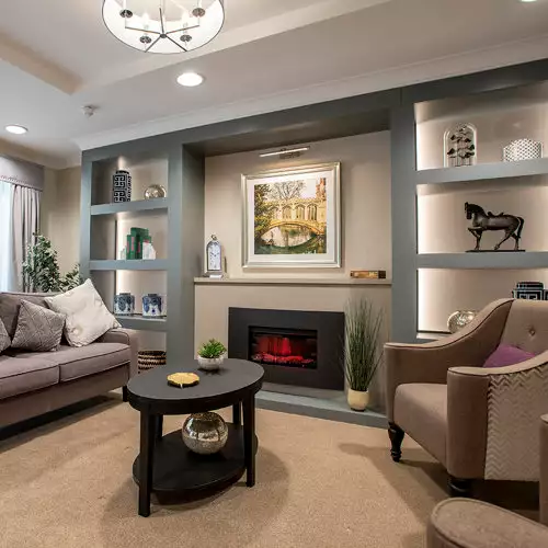 lounge at Cambridge Grove care home in Cambridge