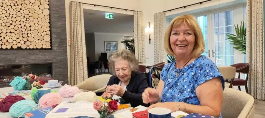 Residents enjoy a good knit and natter at Alston House