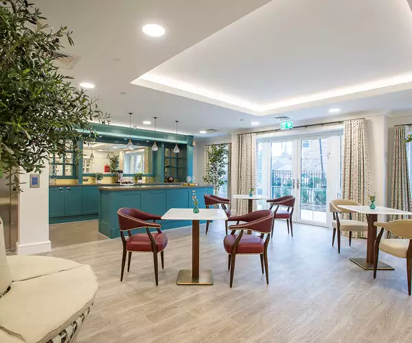 cafe bar at Montague House residential care in Huntingdon, Cambridgeshire