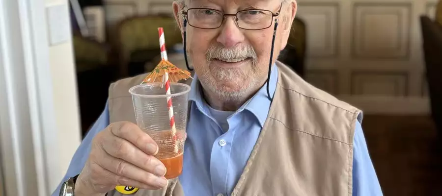 Newton House Residents have a berry creative time making smoothies