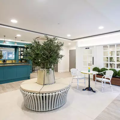 cafe bar at Abbots Wood Manor residential care home.