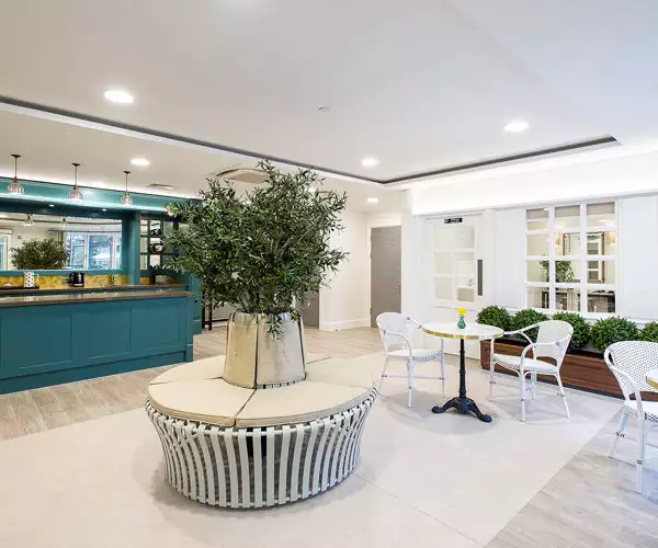 cafe bar at Abbots Wood Manor residential care home.