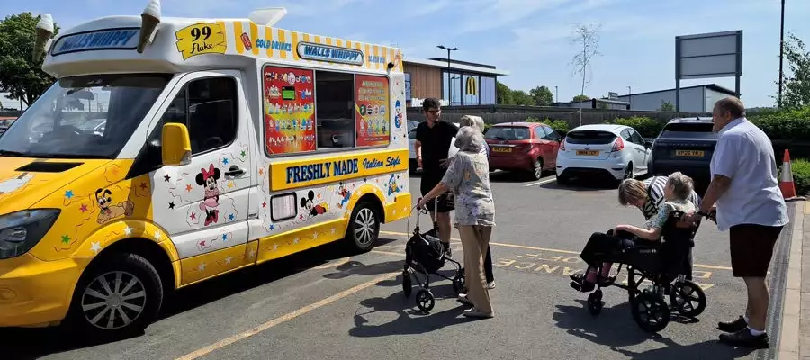 Residents Enjoy a Sweet Summer Treat with Ice Cream Van Visit