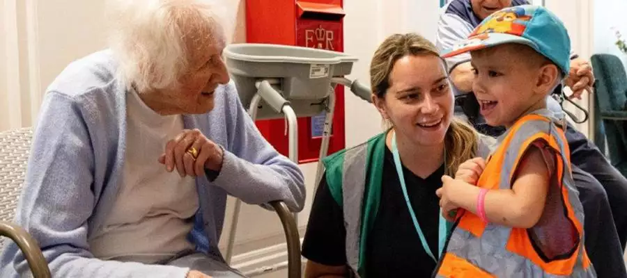 Meryton Place residents share retro toys with nursery children