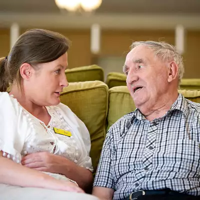gardens at Upton Manor care home in Poole, Dorset.