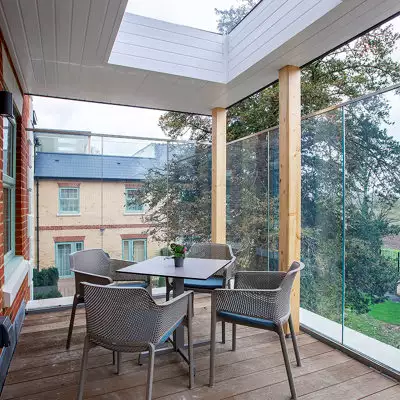 balcony of our Huntingdon care home, Montague House.