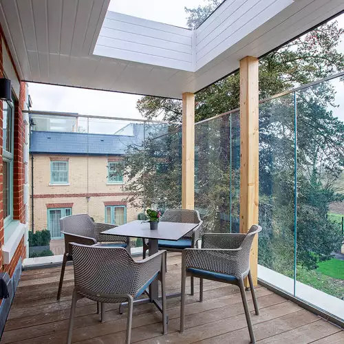 balcony of our Huntingdon care home, Montague House.