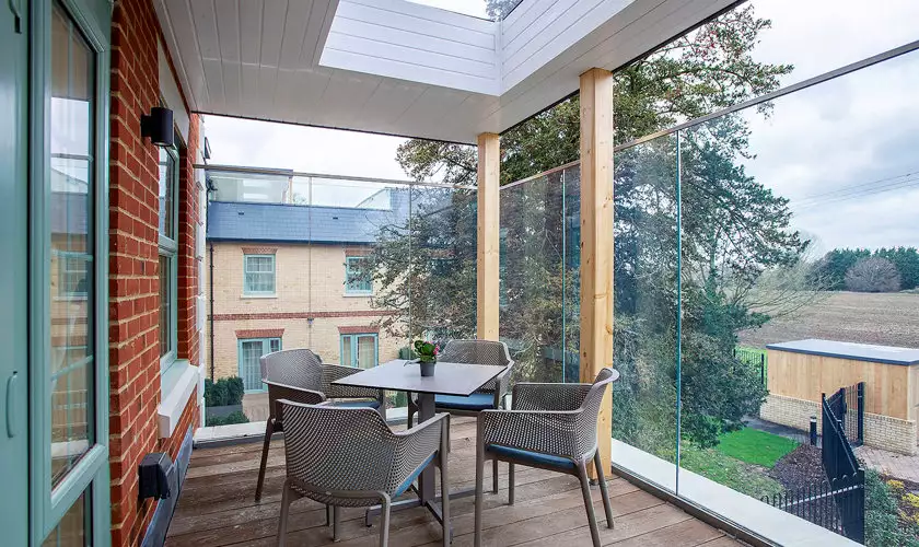 balcony of our Huntingdon care home, Montague House.