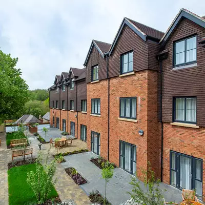 gardens of Nesbit House residential care home in Orpington, Kent