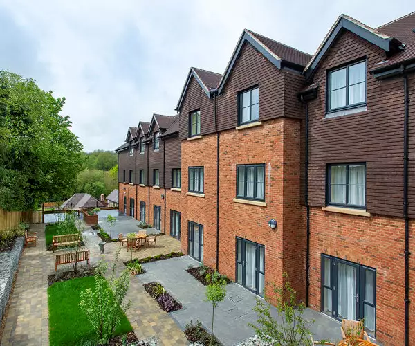 gardens of Nesbit House residential care home in Orpington, Kent