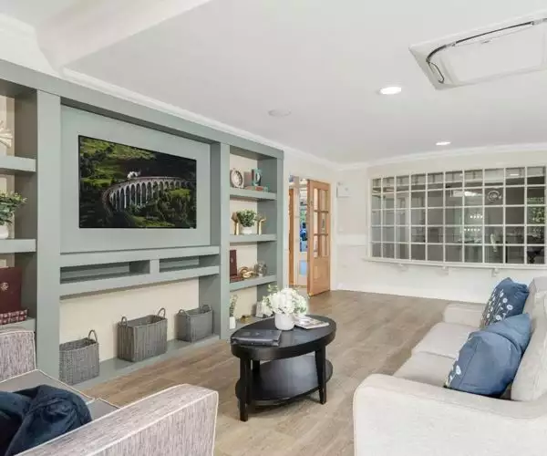 lounge area in Upton Manor care home in Poole