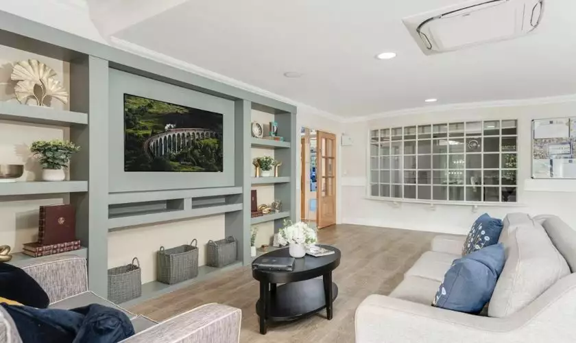 lounge area in Upton Manor care home in Poole