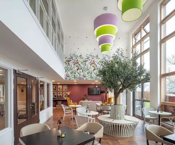 Cafe lounge at Newton House Care Home near Glasgow