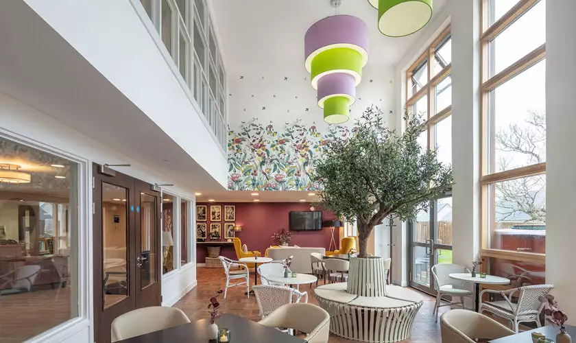 Cafe lounge at Newton House Care Home near Glasgow