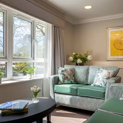 gardens at Upton Manor care home in Poole, Dorset.