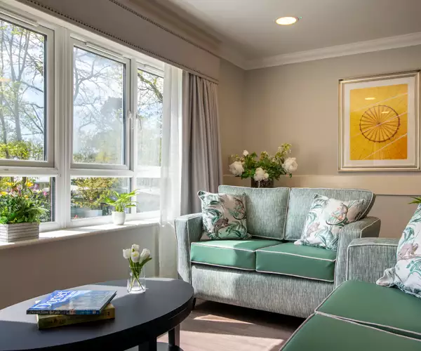 gardens at Upton Manor care home in Poole, Dorset.