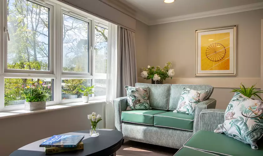 gardens at Upton Manor care home in Poole, Dorset.