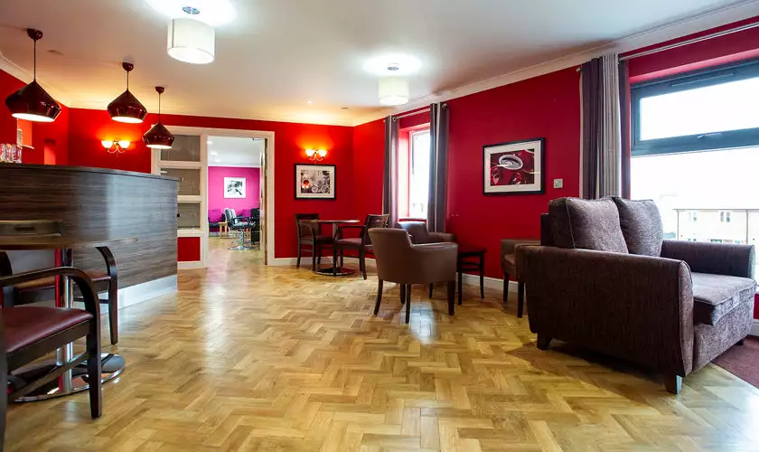 lounge at Caddington Grove dementia care home in Dunstable